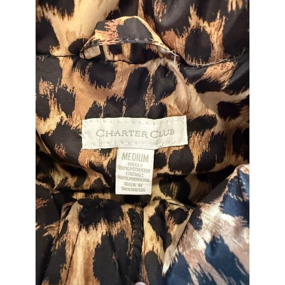 Charter Club Women's Puffer Vest Leopard Print Size Small - Picture 4 of 4